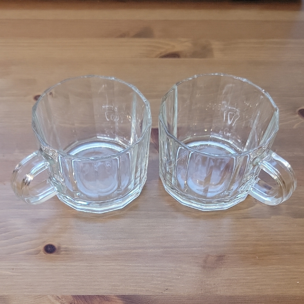 Bormioli Vitrosax Oxford Clear Glass Espresso Mugs - Vintage